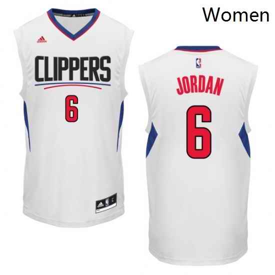 Womens Adidas Los Angeles Clippers 6 DeAndre Jordan Swingman White Home NBA Jersey